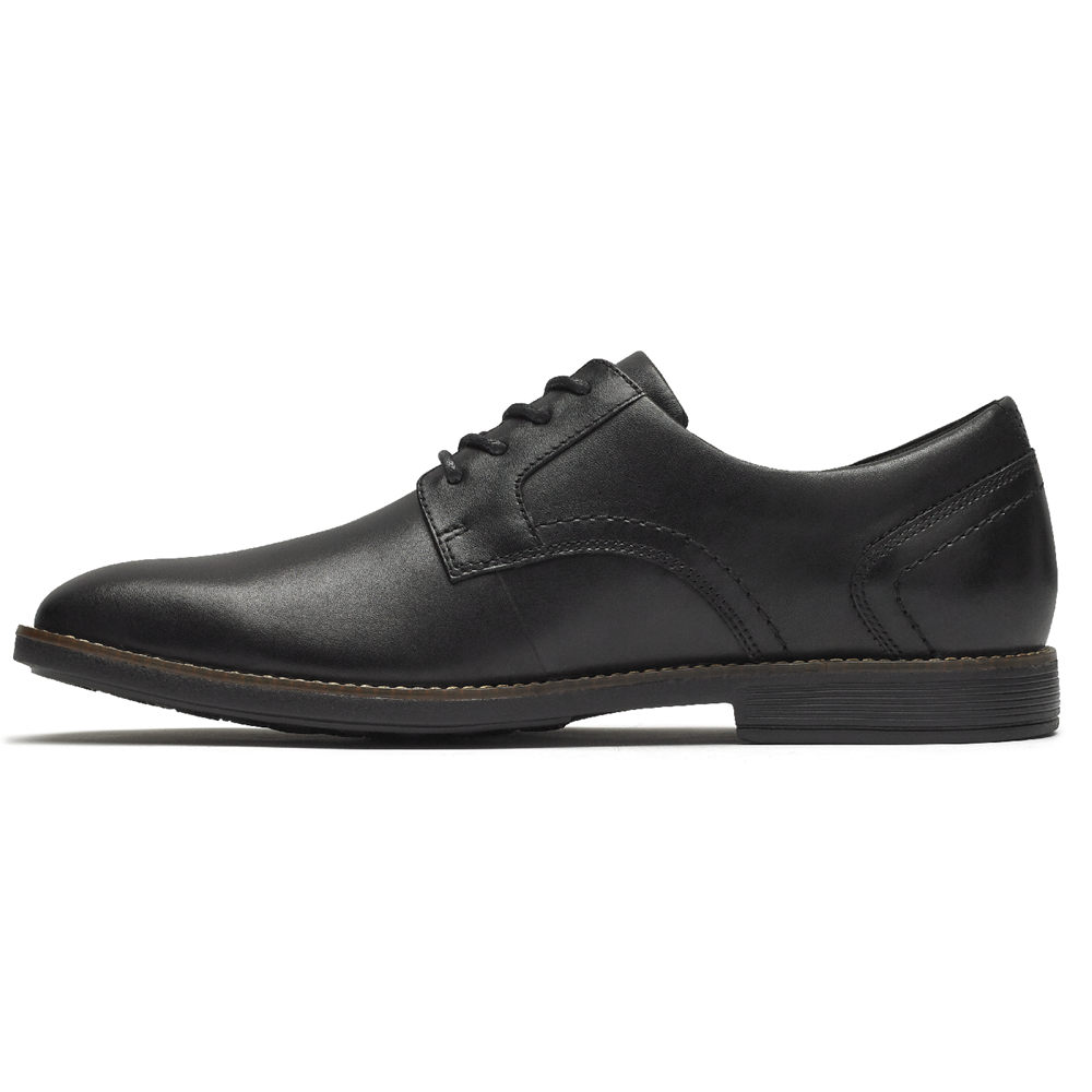 Zapatos Con Cordones Rockport Hombre Mexico - Slayter Plain Toe Shoe Negros - ZOSCV3104